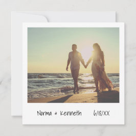 Invitación Boda de Foto Instantánea Retro Moderna