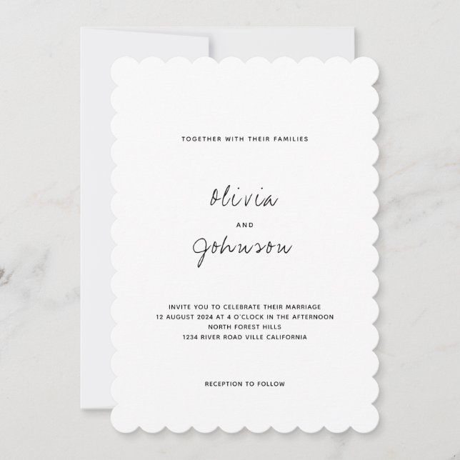 Invitación Boda de Foto Minimalista (Anverso)