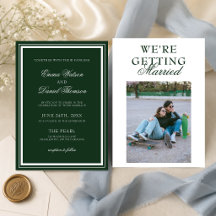 Boda de Foto Minimalista Elegante Verde Esmeralda