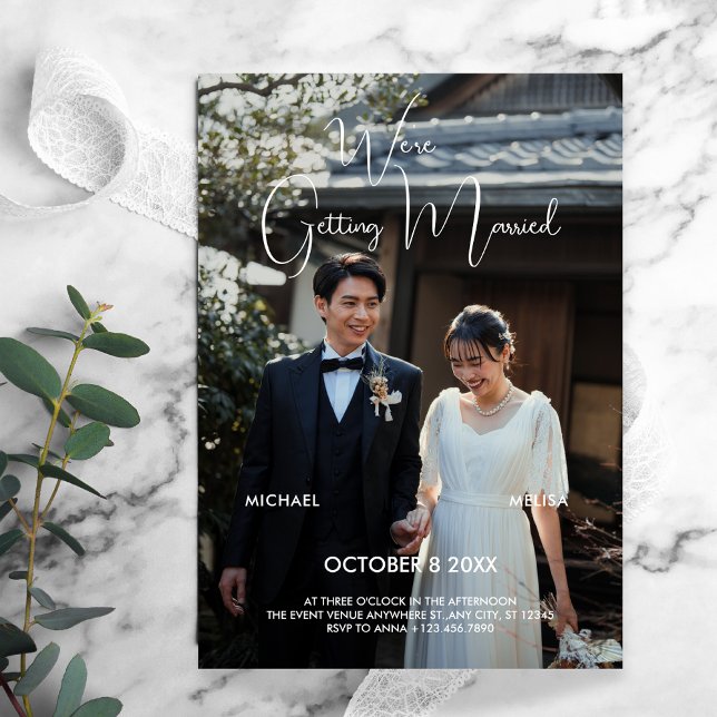 Invitación Boda de foto minimalista moderna  (Subido por el creador)