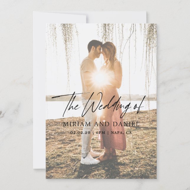 Invitación Boda de Foto Minimalista Moderna (Anverso)