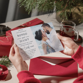 Invitación Boda de Foto Minimalista Moderna Personalizada