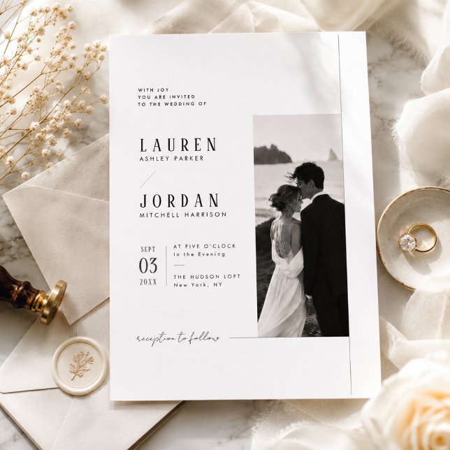 Invitación Boda de Foto Minimalista Moderna Simple (Subido por el creador)