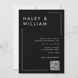 Invitación Boda de Foto Minimalista Simple Azul Polvoriento M