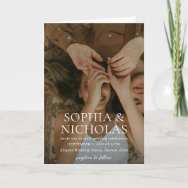 Invitación Boda de Foto Moderna de Oro Simple