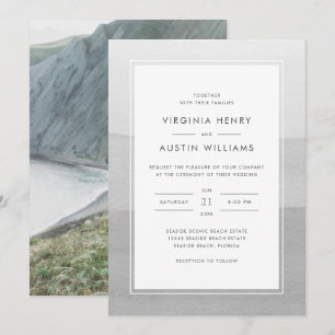 Invitación Boda de foto moderna gris