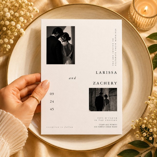Invitación Boda de Foto Monograma Editorial (Subido por el creador)