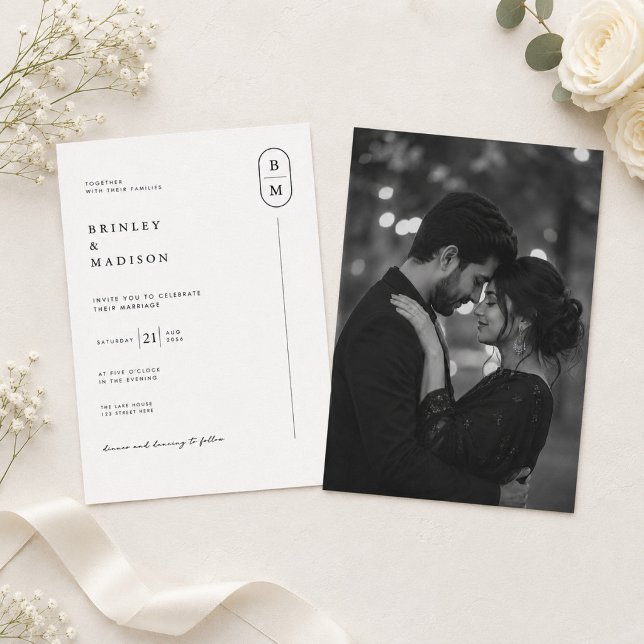 Invitación Boda de Foto Monograma Moderno (Subido por el creador)