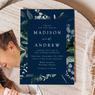 Invitación Boda de foto naval con abundante vegetación