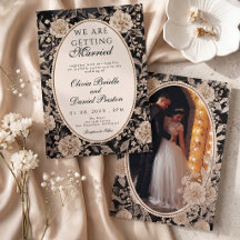 Boda de foto ovalada de encaje de perla de marfil 