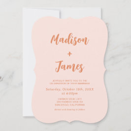 Invitación Boda de Foto Retro Boho Naranja 