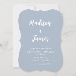 Invitación Boda de Foto Simple Azul Claro