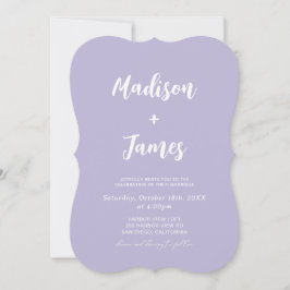 Invitación Boda de Foto Simple Lila Lavanda Morado