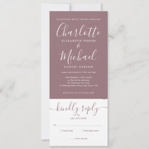Invitación Boda de Foto Todo Incluido con Letra Elegante Malv