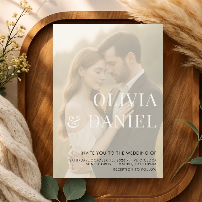 Invitación Boda de Foto Transparente Moderna y Elegante (Subido por el creador)