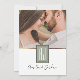 Invitación Boda de Foto Verde Salvia