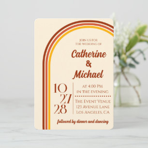 Invitación Boda de fotografía arca arco iris de los años 70 r