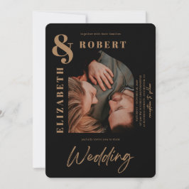 Invitación Boda de fotografía audaz y elegante moderno