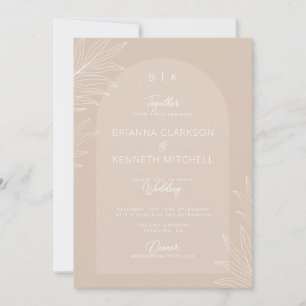 Invitación Boda de fotografía Boho Neutral para el arco de co