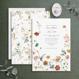 Invitación Boda de fotografía con guiones botánicos de flores