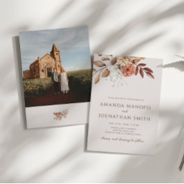 Invitación Boda de fotografía de acuarela de otoño inspirado 