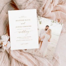 Invitación Boda de fotografía de caligrafía elegante y rusa d