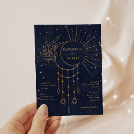 Invitación Boda de fotografía de Celestial Midnight Stars Bud