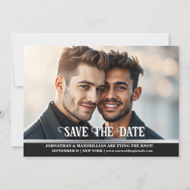 Invitación boda de fotografía de compromiso de par (Anverso)