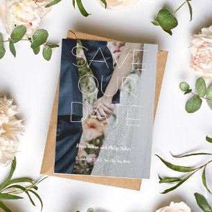 Invitación Boda de fotografía de compromiso sencillo y modern