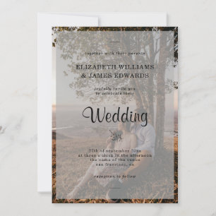 Invitación Boda de fotografía de compromiso simple y elegante
