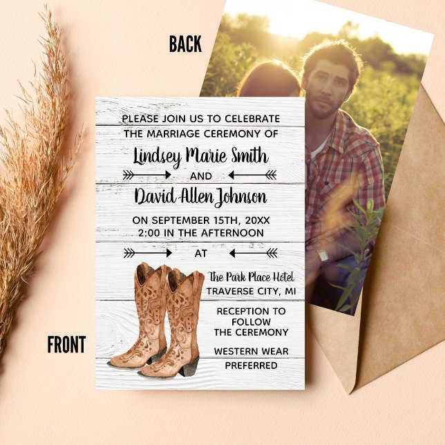 Invitación Boda de fotografía de Country Love Western Rustic (Subido por el creador)
