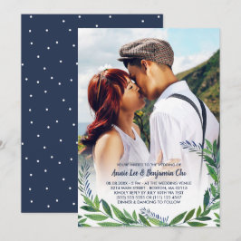Invitación Boda de fotografía de Emerald Greenery