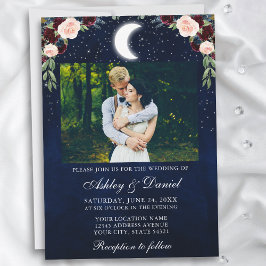 Invitación Boda de fotografía de estrellas celestes de la lun
