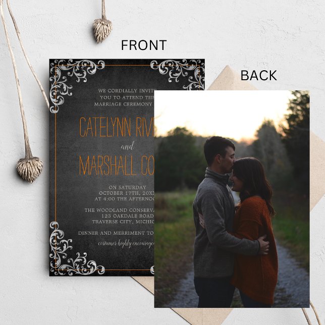 Invitación Boda de fotografía de feriado de feriado de Hallow (Subido por el creador)