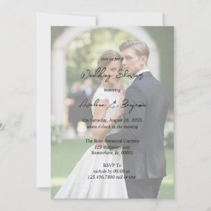Invitación Boda de fotografía de gradiente de corazón de cort