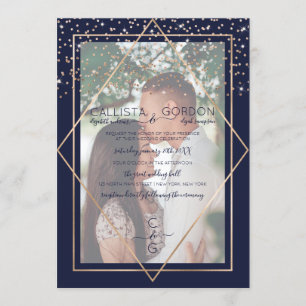 Invitación Boda de fotografía de la frontera geográfica de Na