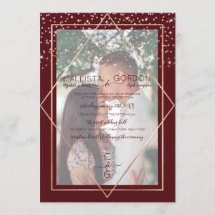 Invitación Boda de fotografía de la frontera geográfica del C