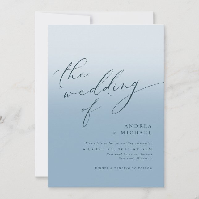 Invitación Boda de fotografía de la marina azul turbia modern (Anverso)