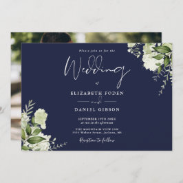 Invitación Boda de fotografía de la Marina Blue Botanenical G