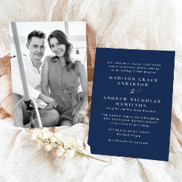 Invitación Boda de fotografía de la Marina Mínima Moderna