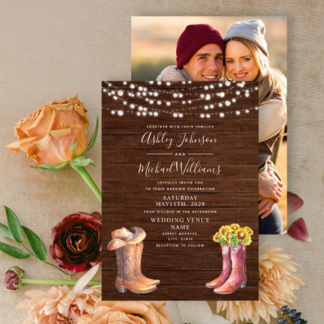 Invitación Boda de fotografía de la tipografía occidental del (Subido por el creador)