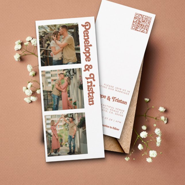 Invitación Boda de fotografía de la tipografía retro moderna  (Subido por el creador)