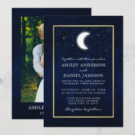 Invitación Boda de fotografía de las estrellas celestes de la