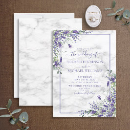 Invitación Boda de fotografía de lavanda rústica Eucalyptus G