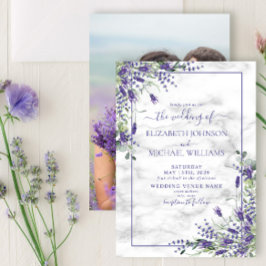 Invitación Boda de fotografía de lavanda rústica Eucalyptus G