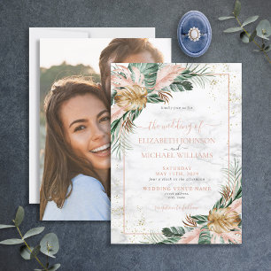 Invitación Boda de fotografía de Moda del Boho tropical de or
