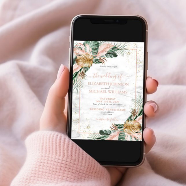 Invitación Boda de fotografía de Moda del Boho tropical de or (Subido por el creador)
