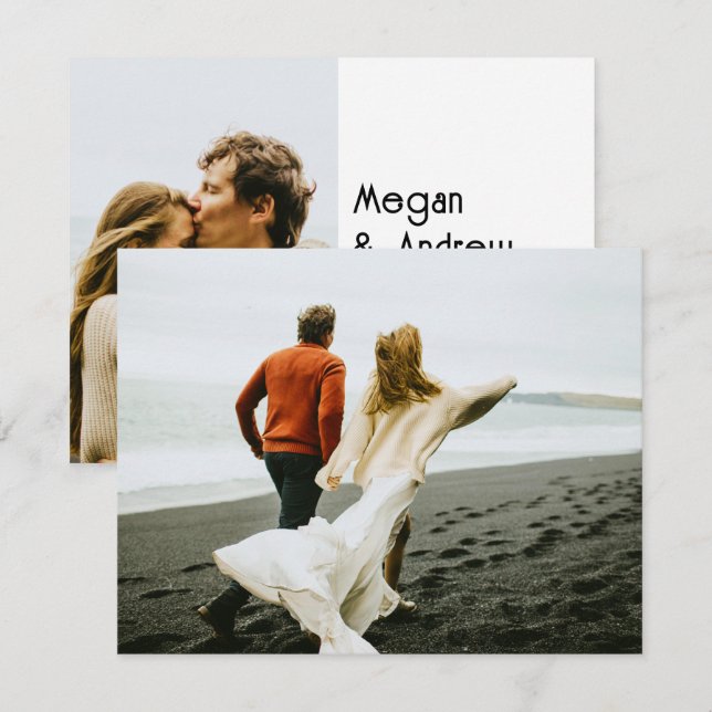 Invitación Boda de fotografía de moda moderna (Anverso / Reverso)