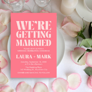 Invitación Boda de fotografía de Moda moderna Rosa Retro
