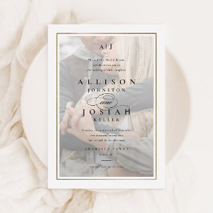 Invitación Boda de fotografía de oro clásico elegante
